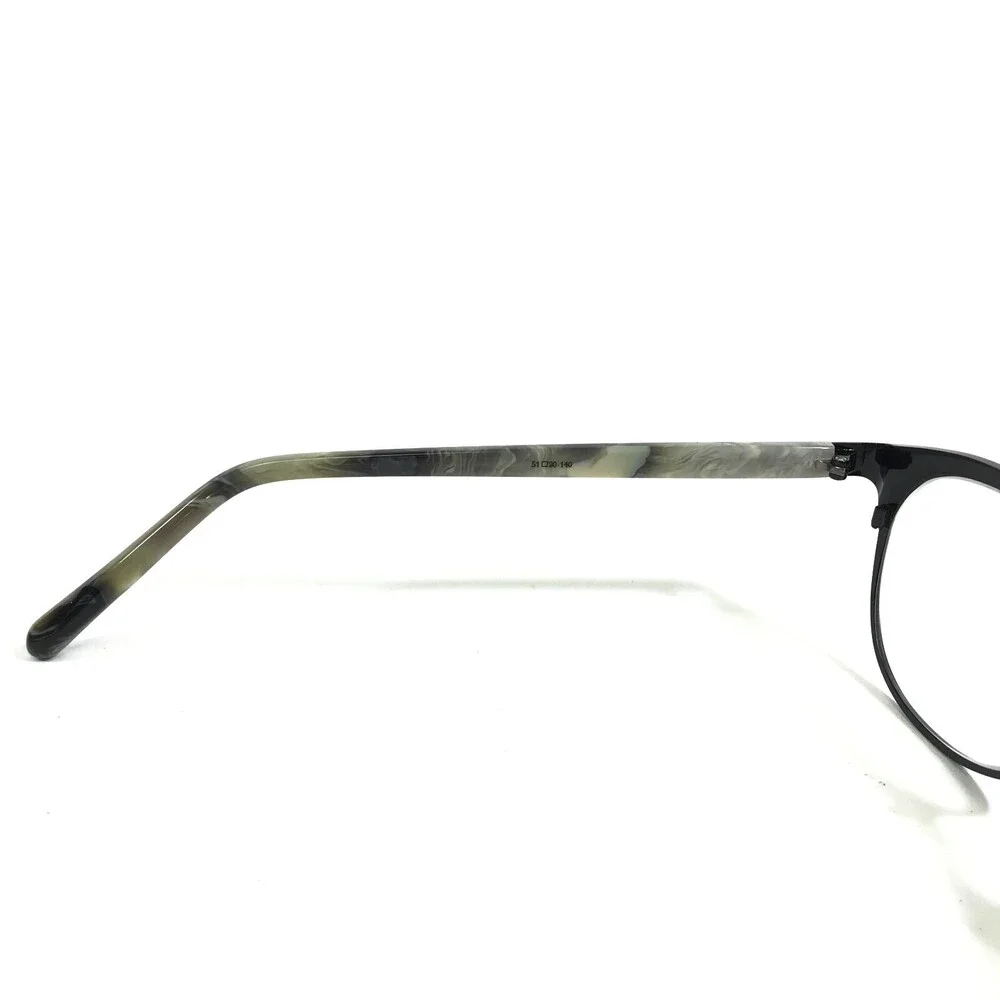 Linda Farrow Luxe Eyeglasses Frames LFL/589/8 Black Grey Gold Round 51-20-140